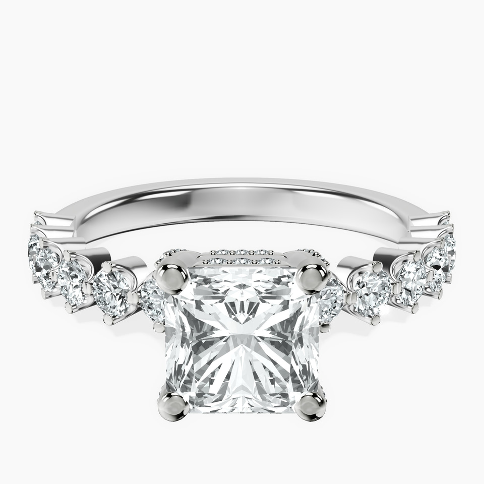 10kt White Gold Caitronia Floating Side Stones Lab Diamond Ring front image