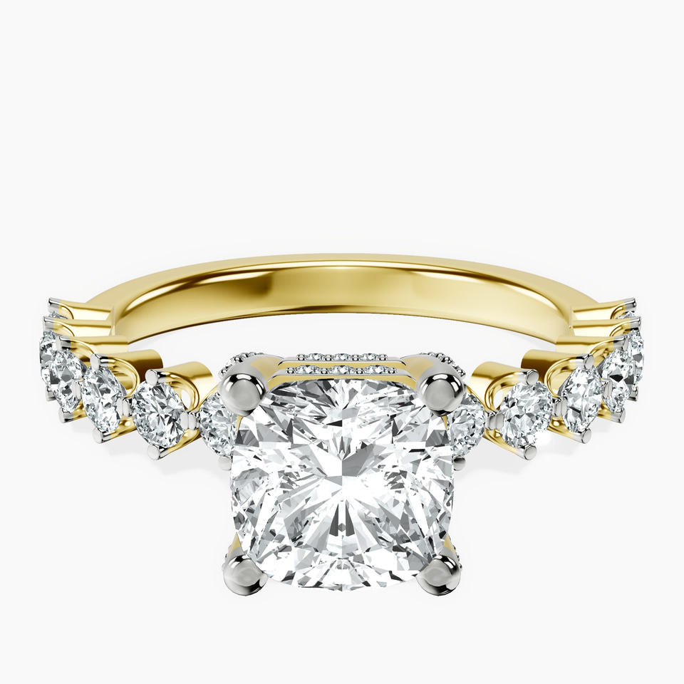 10kt Yellow Gold Caitronia Floating Side Stones Lab Diamond Ring front image