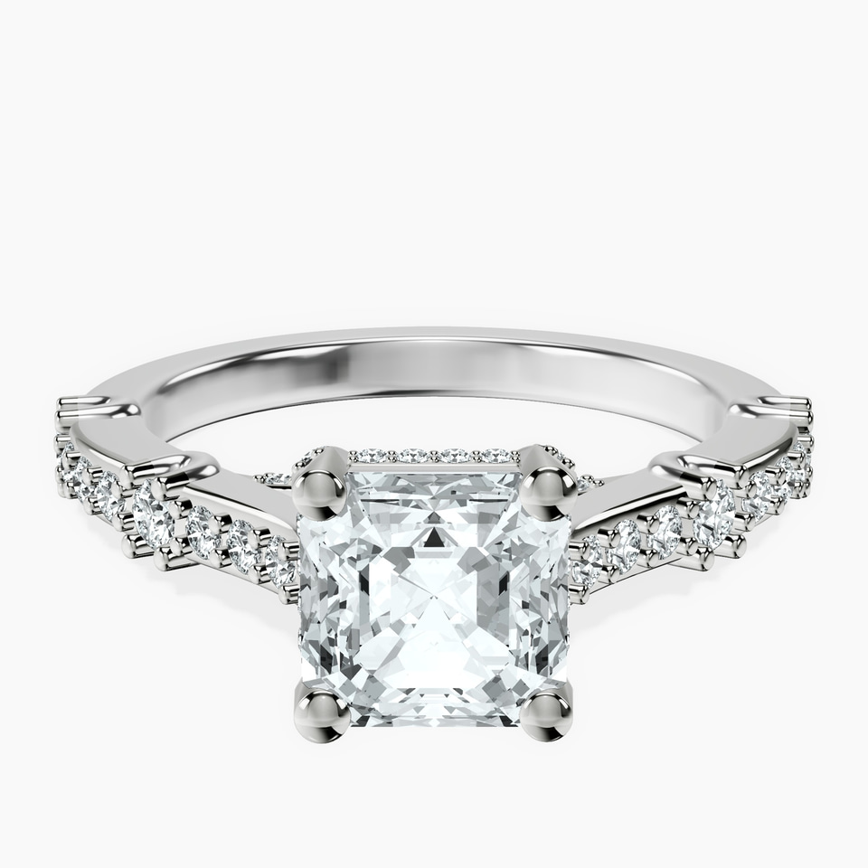 10kt White Gold Odyssey Hidden Halo Lab Diamond Ring front image