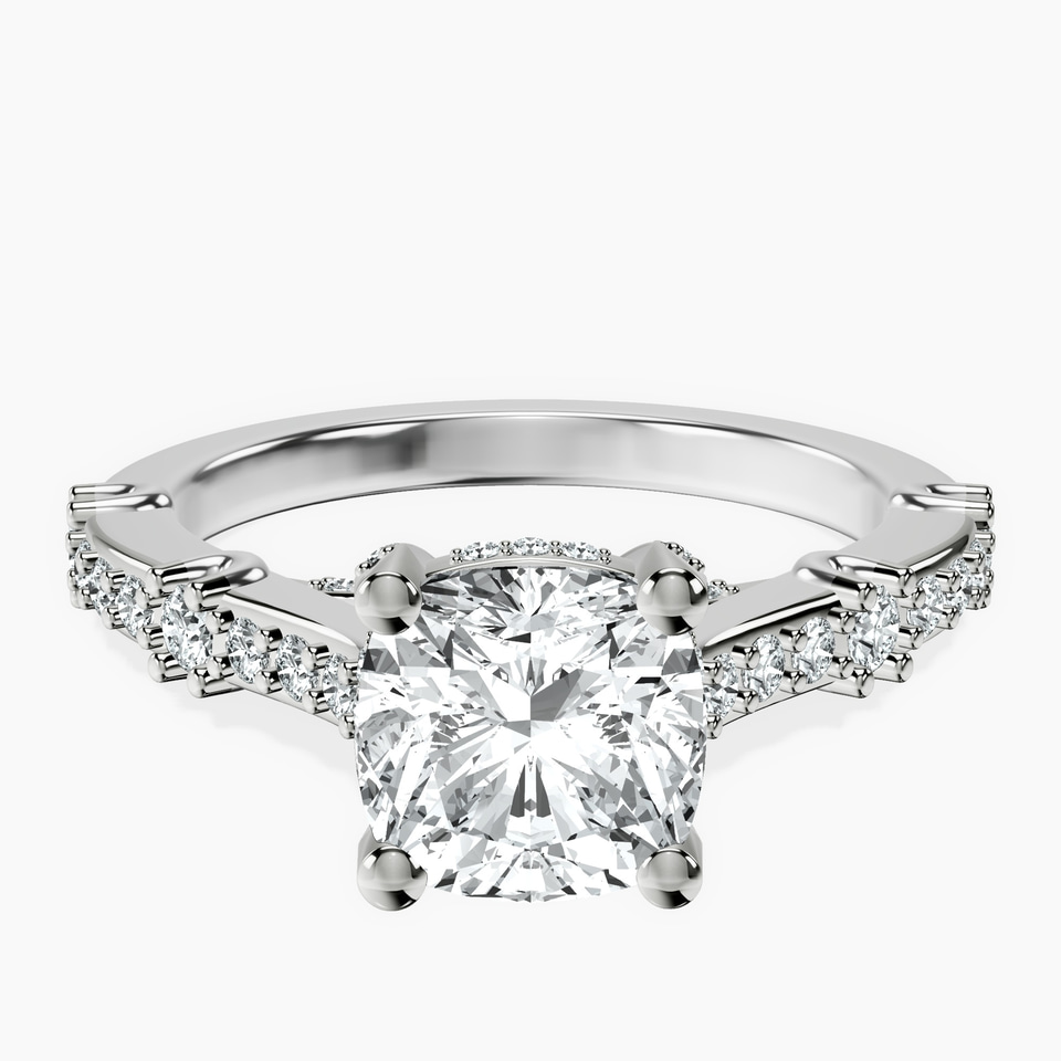 10kt White Gold Odyssey Hidden Halo Lab Diamond Ring front image