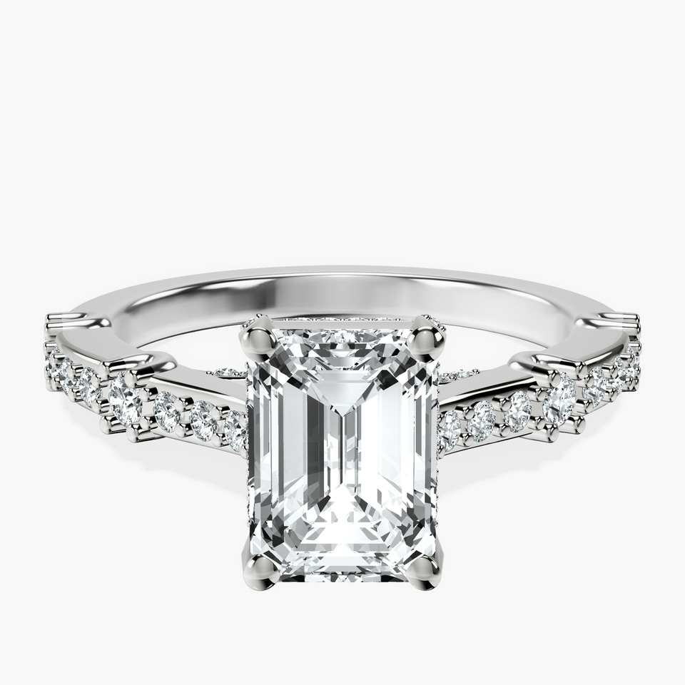 10kt White Gold Odyssey Hidden Halo Lab Diamond Ring front image