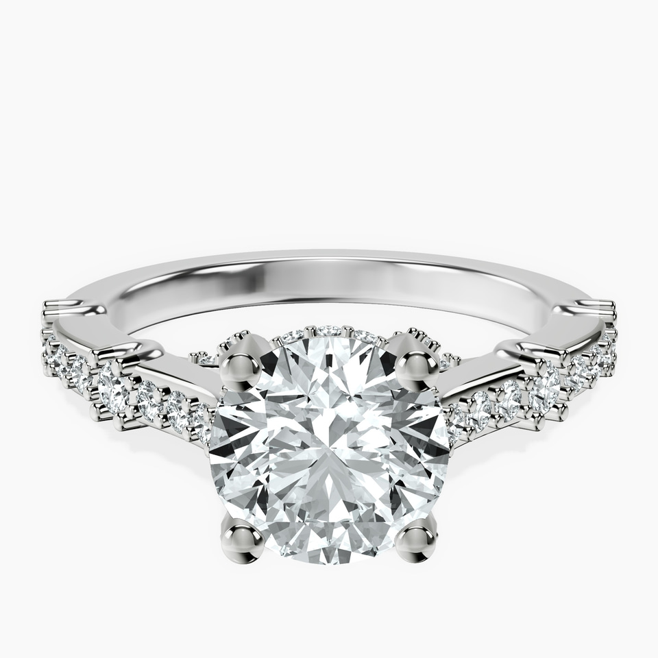 10kt White Gold Odyssey Hidden Halo Lab Diamond Ring front image