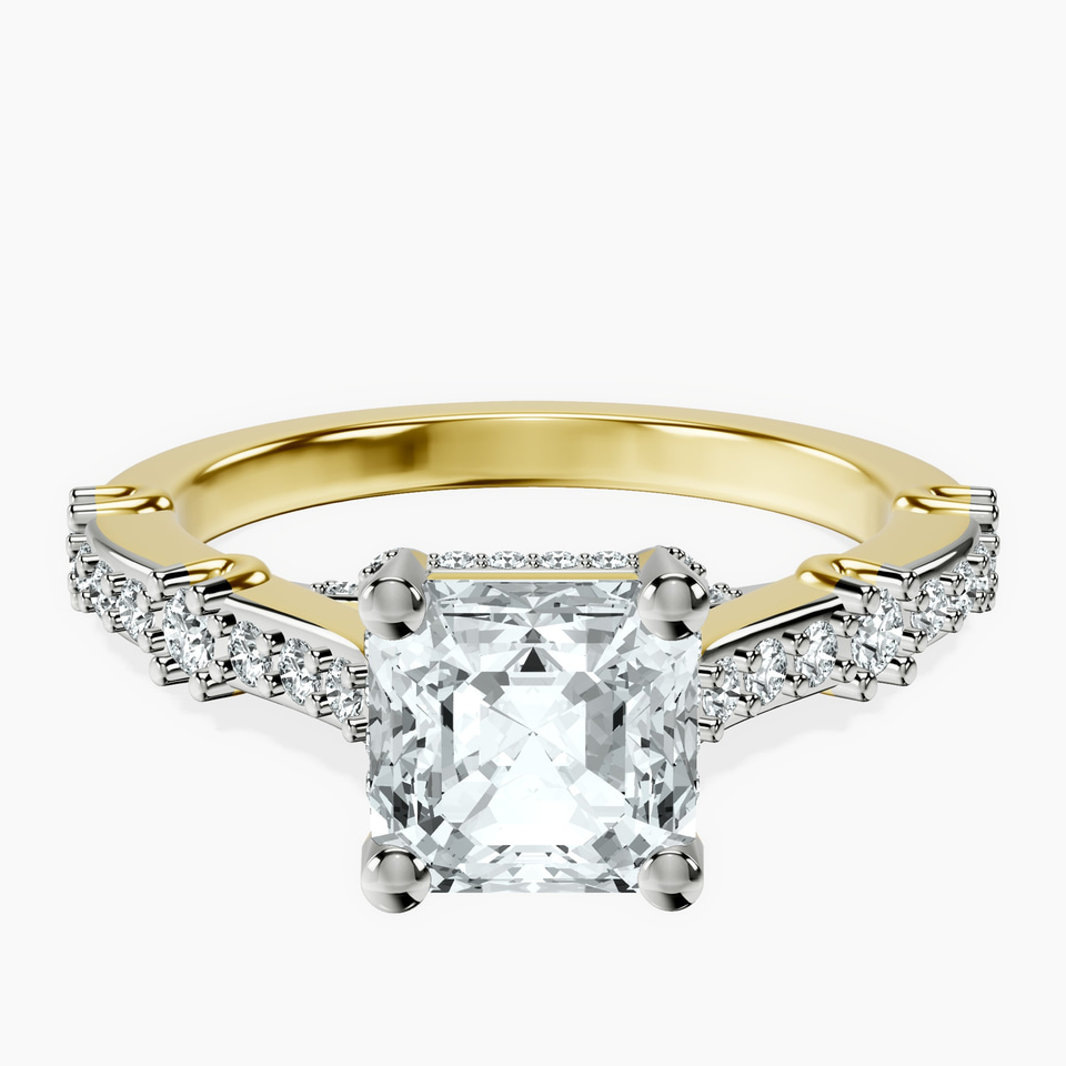 10kt Yellow Gold Odyssey Hidden Halo Lab Diamond Ring front image