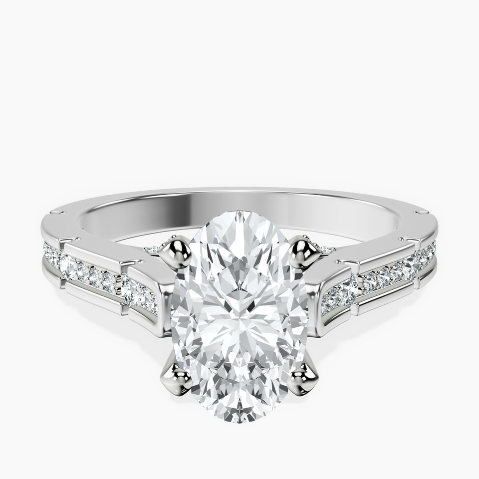 9ct White Gold Delphie Channel Set Lab Diamond Ring front image