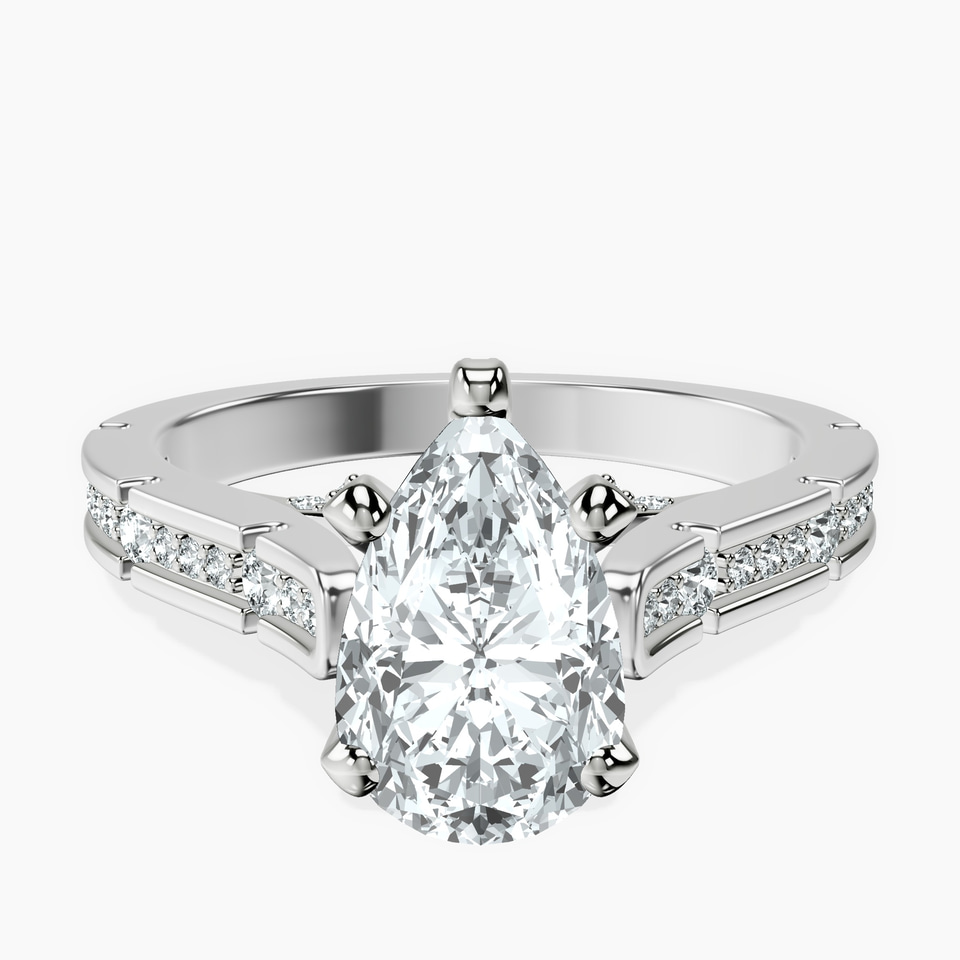 9ct White Gold Delphie Channel Set Lab Diamond Ring front image