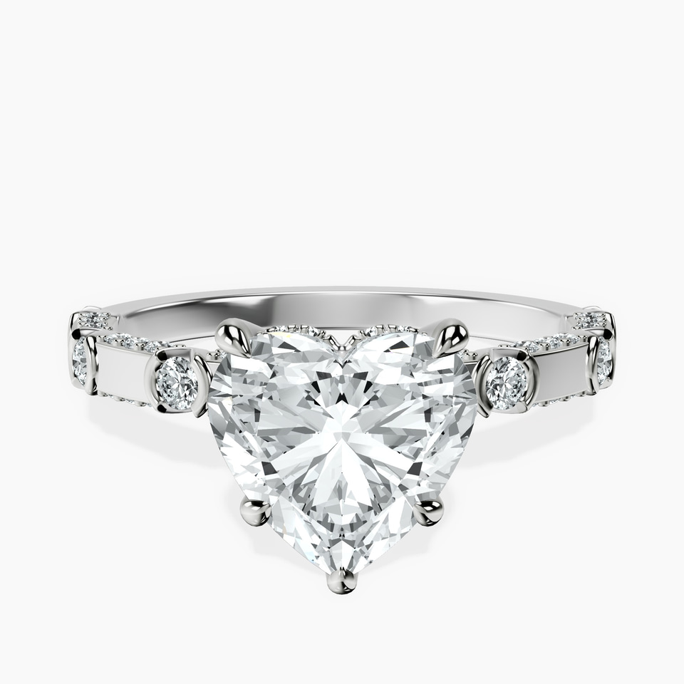 Platinum Majestic Love Lab Diamond Accent Ring front image