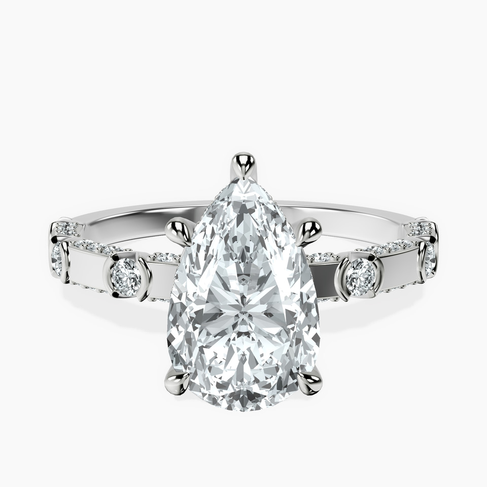10kt White Gold Majestic Love Lab Diamond Accent Ring front image