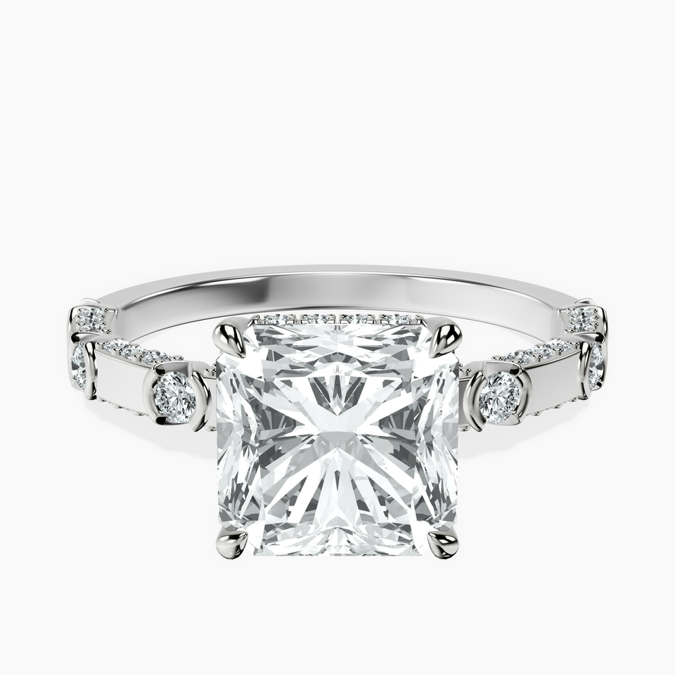 9ct White Gold Majestic Love Lab Diamond Accent Ring front image