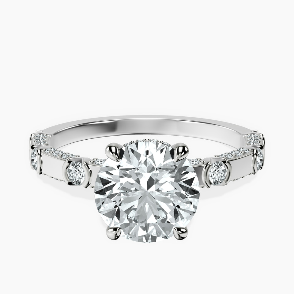 14kt White Gold Majestic Love Lab Diamond Accent Ring front image