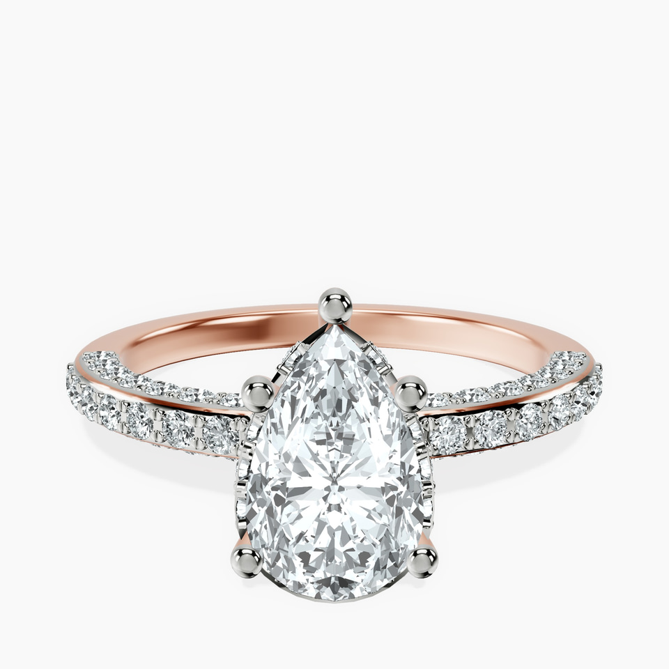 10kt Rose Gold Adele Secret Double Halo Lab Diamond Ring front image