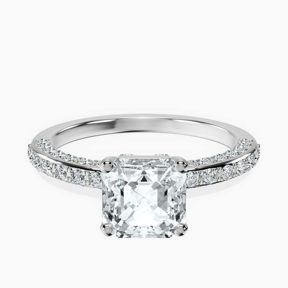 10kt White Gold Adele Secret Double Halo Lab Diamond Ring front image