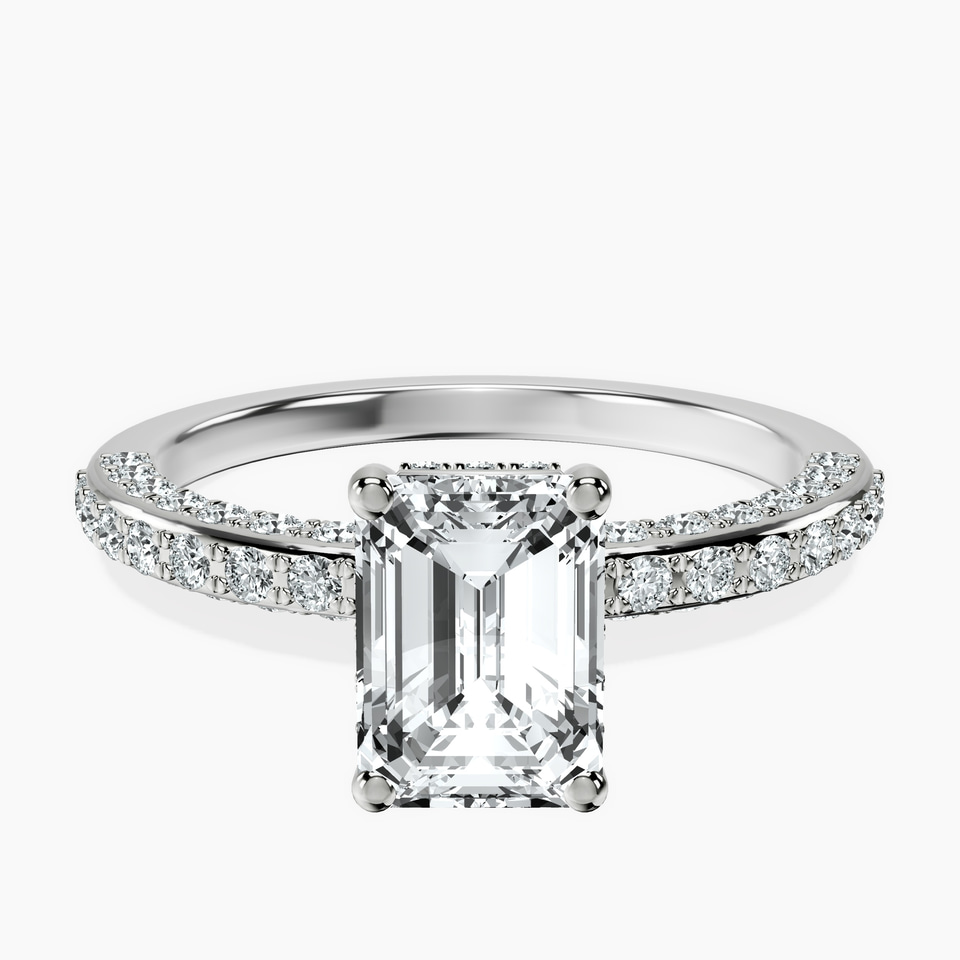 10kt White Gold Adele Secret Double Halo Lab Diamond Ring front image