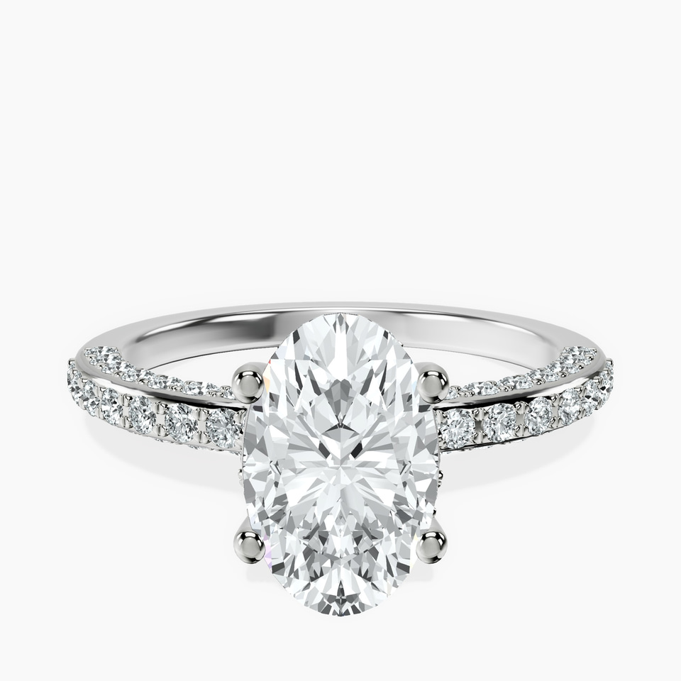 10kt White Gold Adele Secret Double Halo Lab Diamond Ring front image