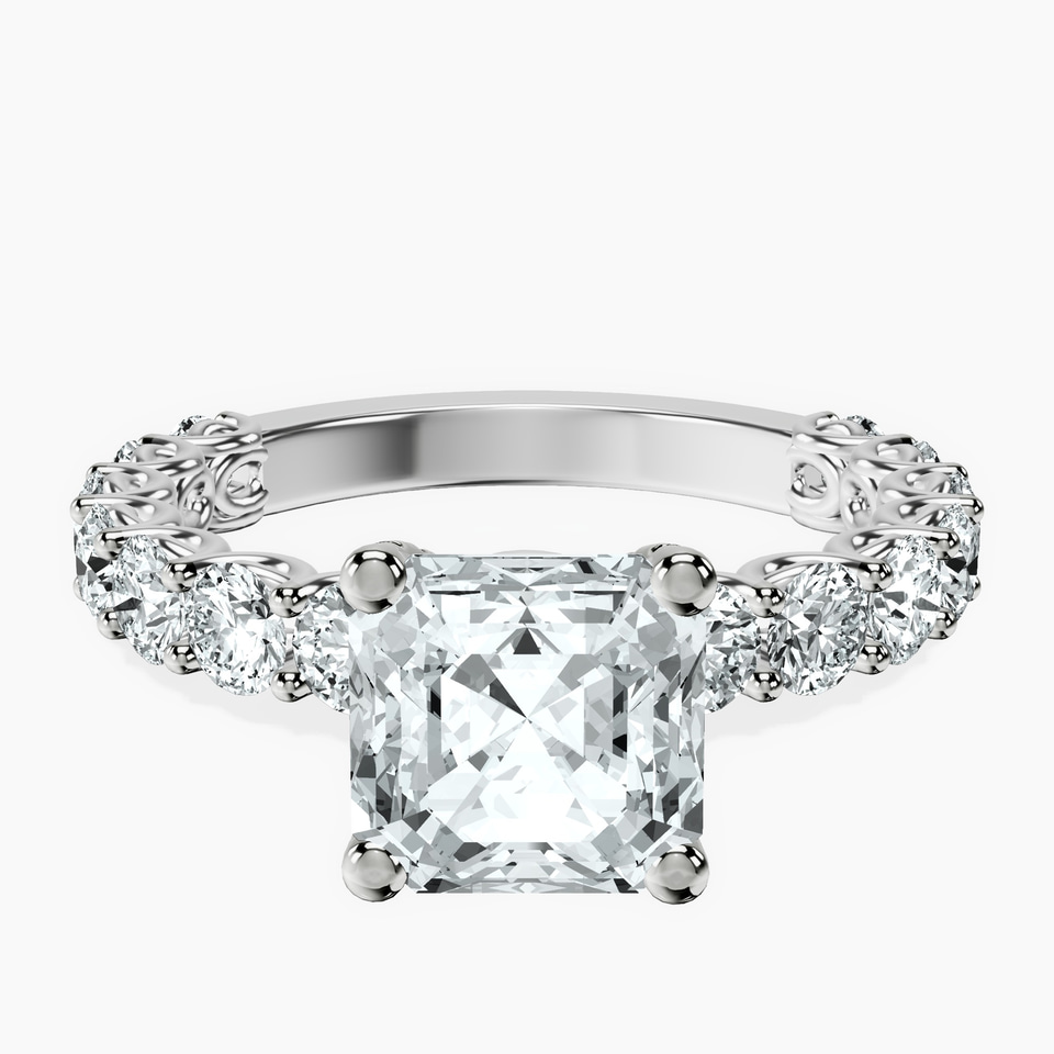 Platinum Genelia Side Stone Lab Diamond Ring front image