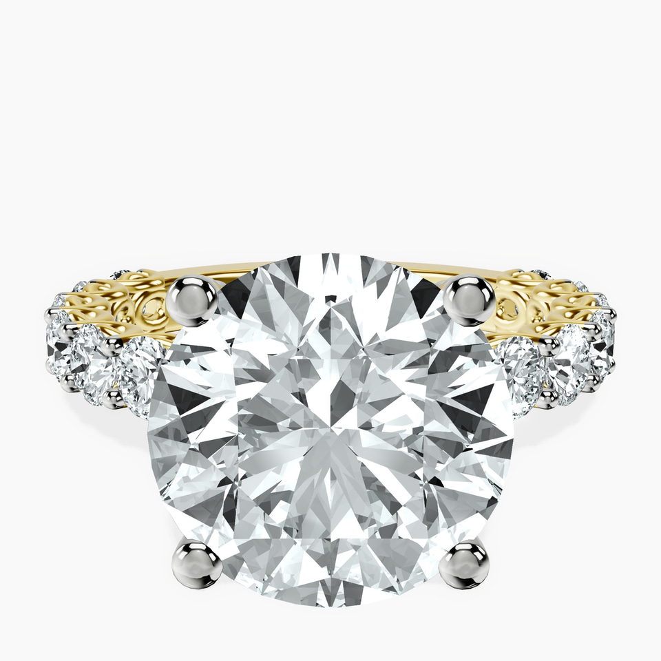 18kt Yellow Gold Genelia Side Stone Lab Diamond Ring front image