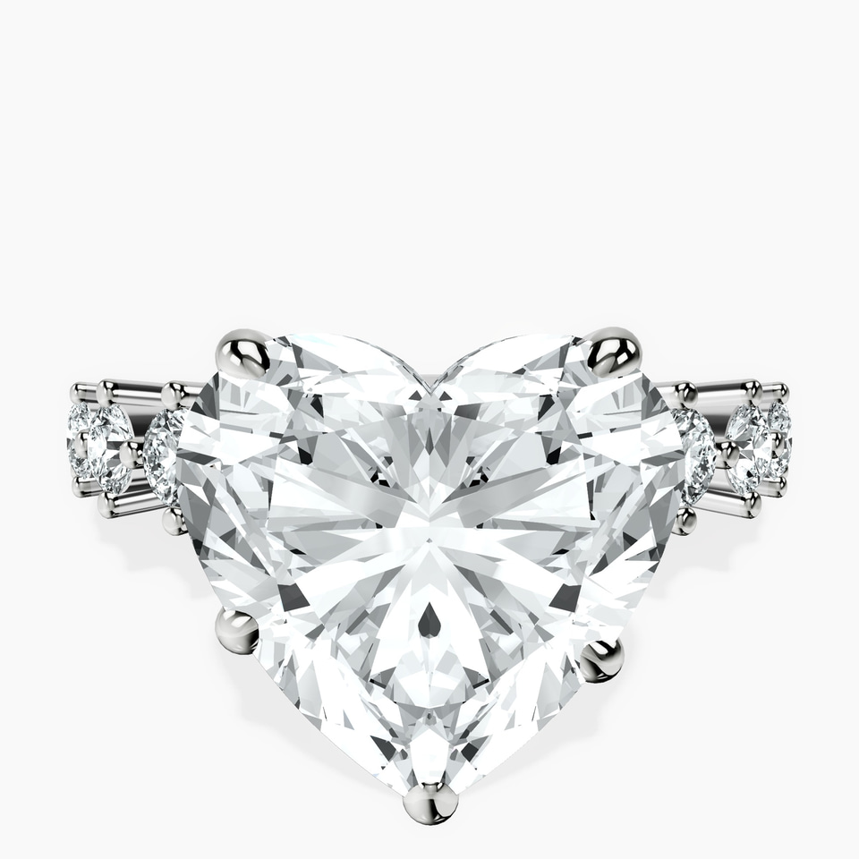 10kt White Gold Edna Side Stone Lab Diamond Ring front image