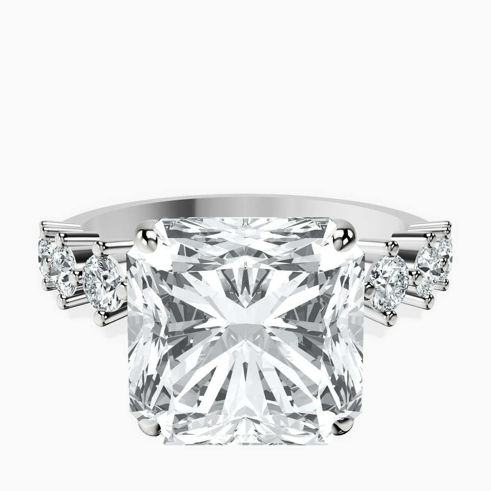 10kt White Gold Edna Side Stone Lab Diamond Ring front image