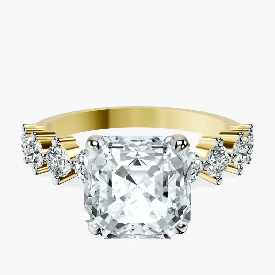 10kt Yellow Gold Edna Side Stone Lab Diamond Ring front image