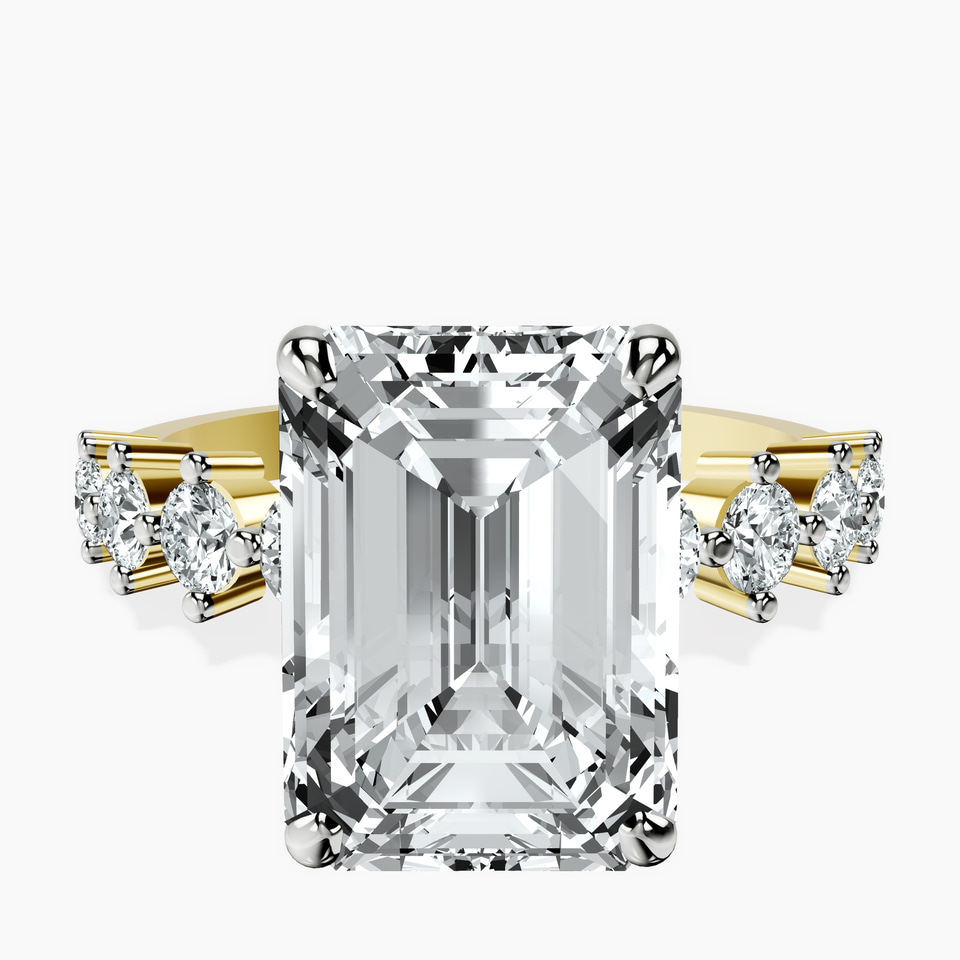 10kt Yellow Gold Edna Side Stone Lab Diamond Ring front image