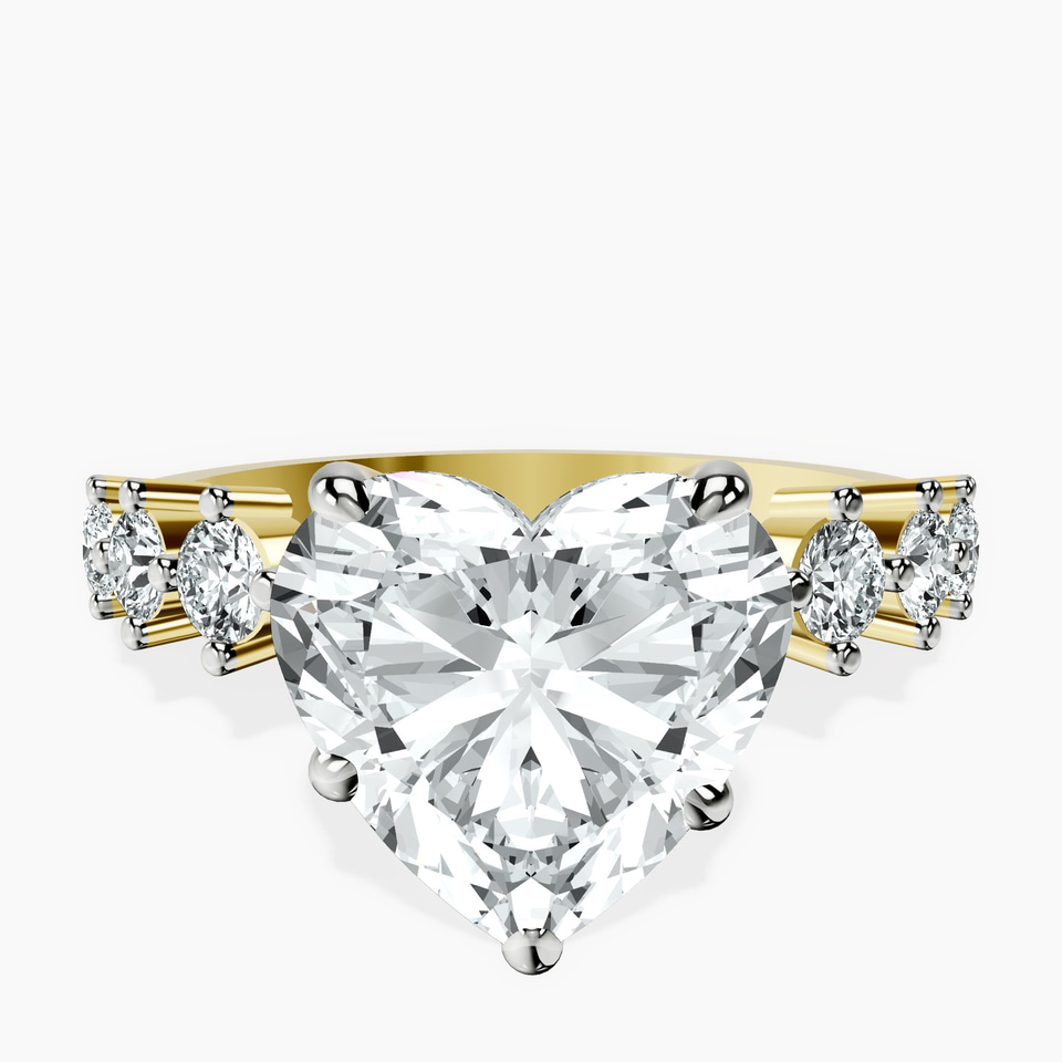 10kt Yellow Gold Edna Side Stone Lab Diamond Ring front image