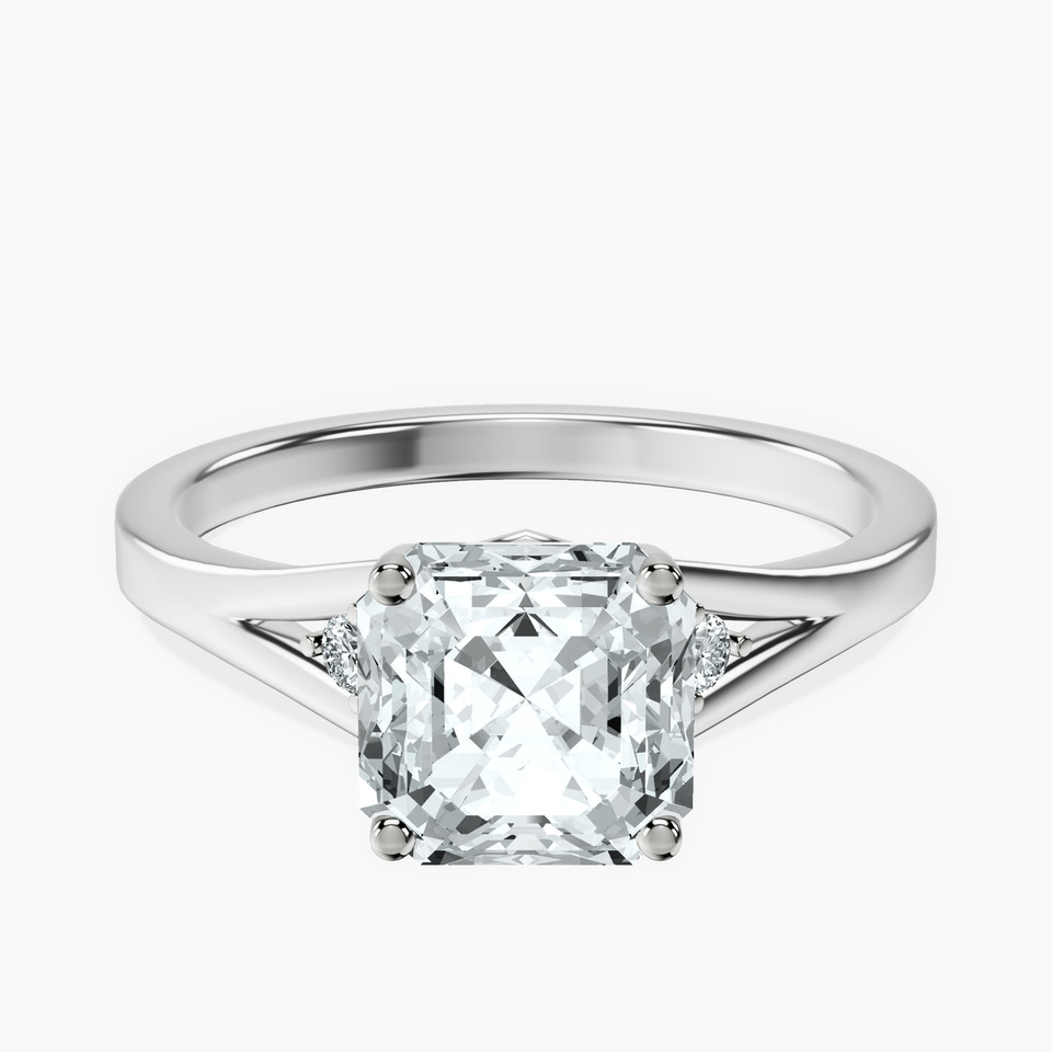 10kt White Gold Erica Swan Split Shank Lab Diamond Ring front image