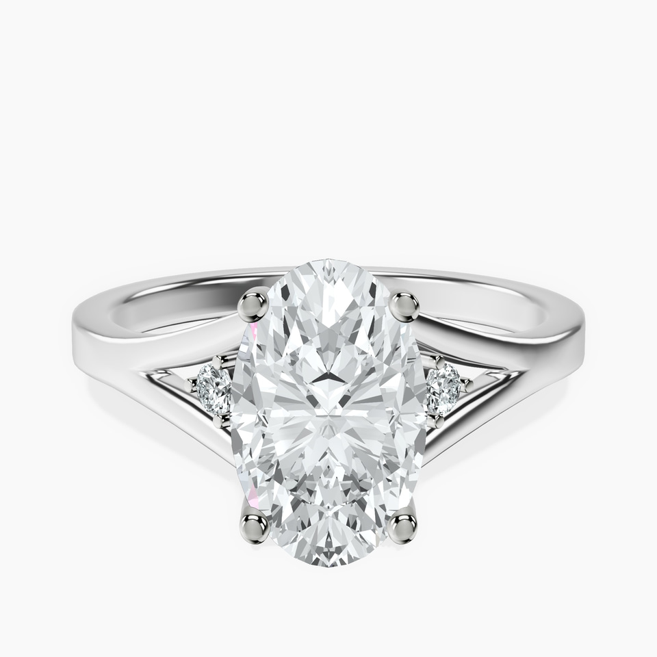 10kt White Gold Erica Swan Split Shank Lab Diamond Ring front image