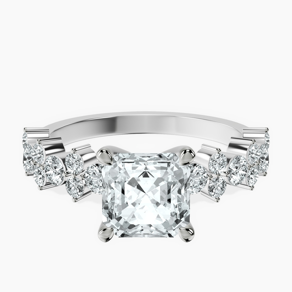 Platinum Dorothea Side Stone Lab Diamond Ring front image