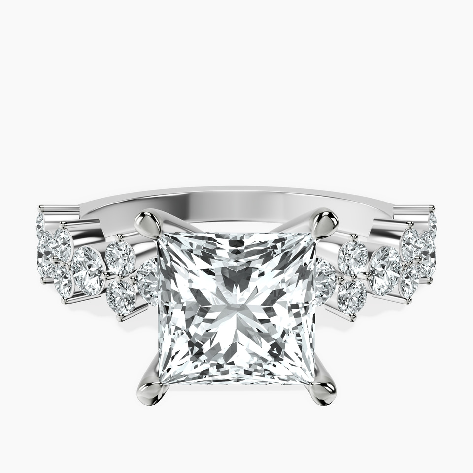 Platinum Dorothea Side Stone Lab Diamond Ring front image