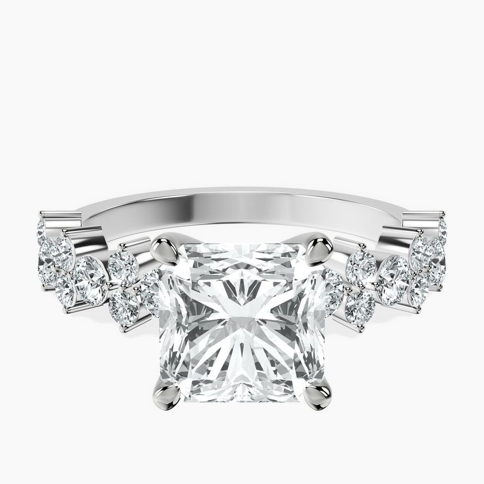 Platinum Dorothea Side Stone Lab Diamond Ring front image