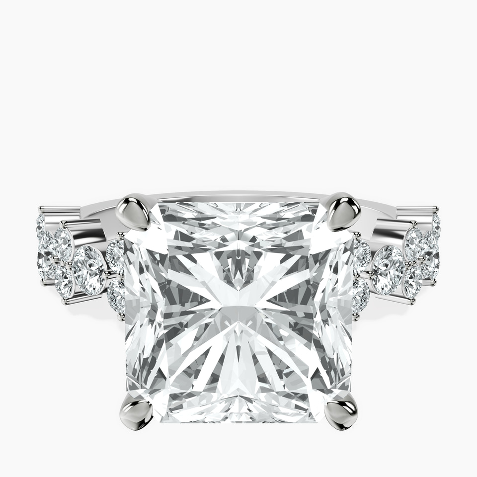 Platinum Dorothea Side Stone Lab Diamond Ring front image