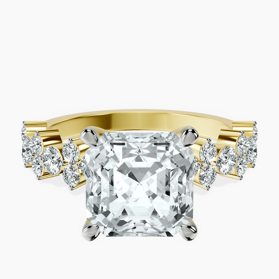 18kt Yellow Gold Dorothea Side Stone Lab Diamond Ring front image