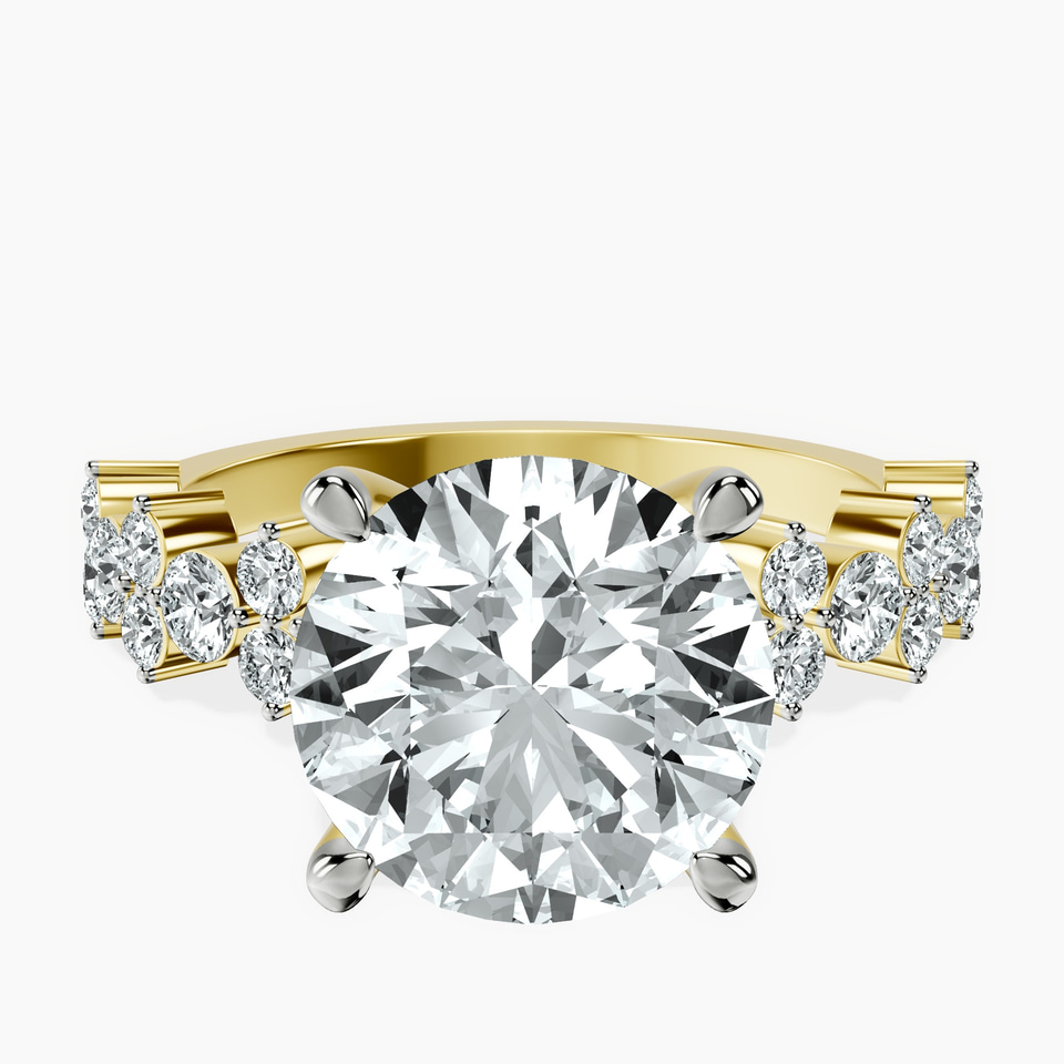 10kt Yellow Gold Dorothea Side Stone Lab Diamond Ring front image