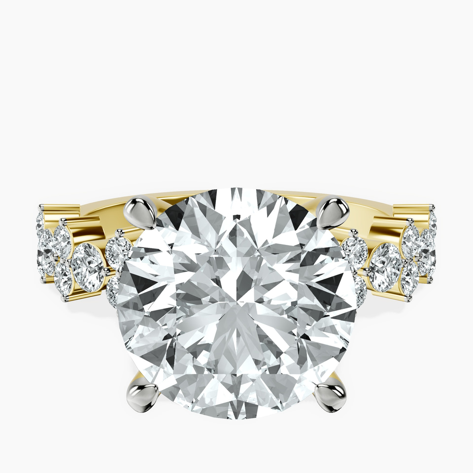 10kt Yellow Gold Dorothea Side Stone Lab Diamond Ring front image