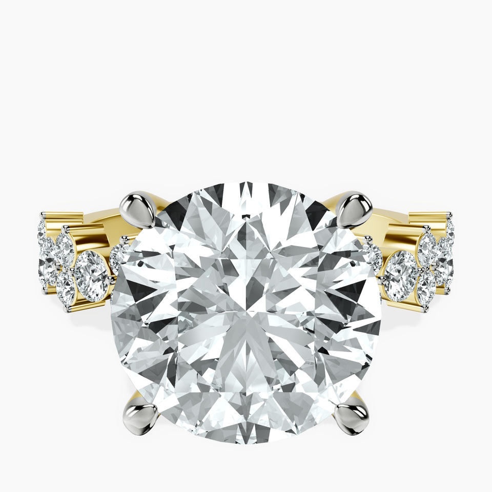 10kt Yellow Gold Dorothea Side Stone Lab Diamond Ring front image