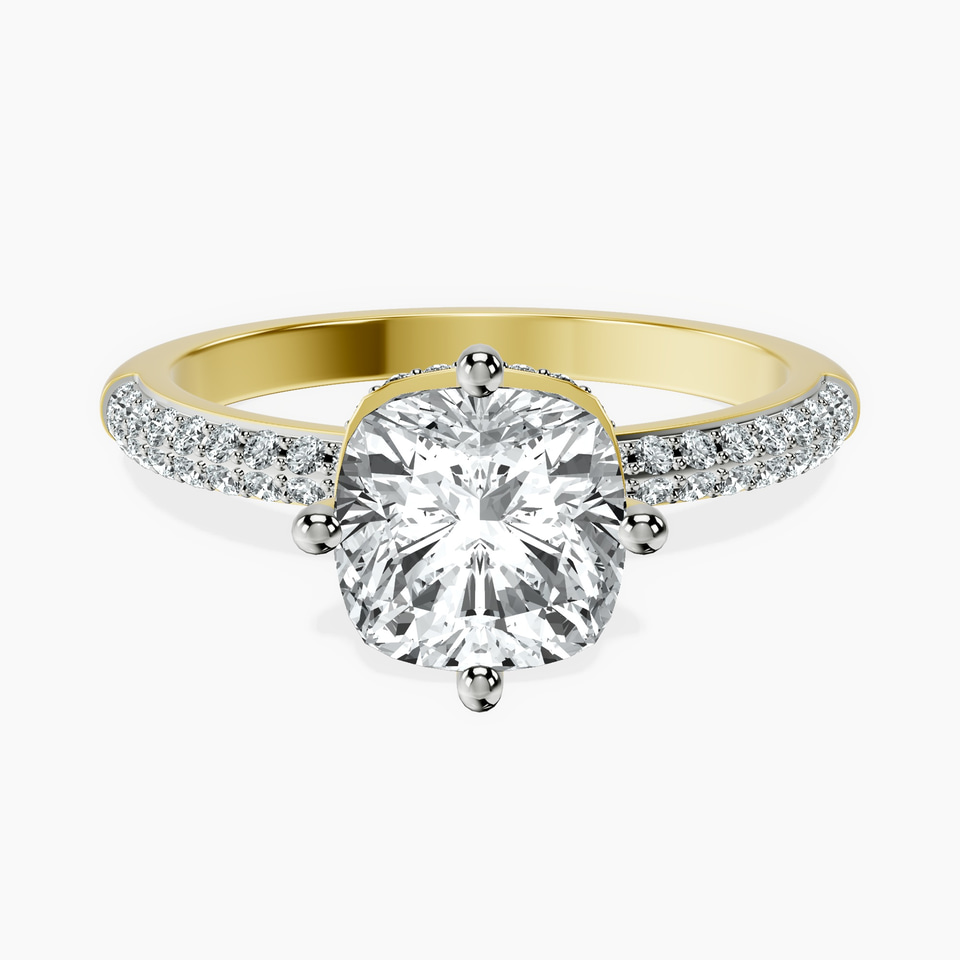 9ct Yellow Gold Eloa Secret Halo Lab Diamond Ring front image