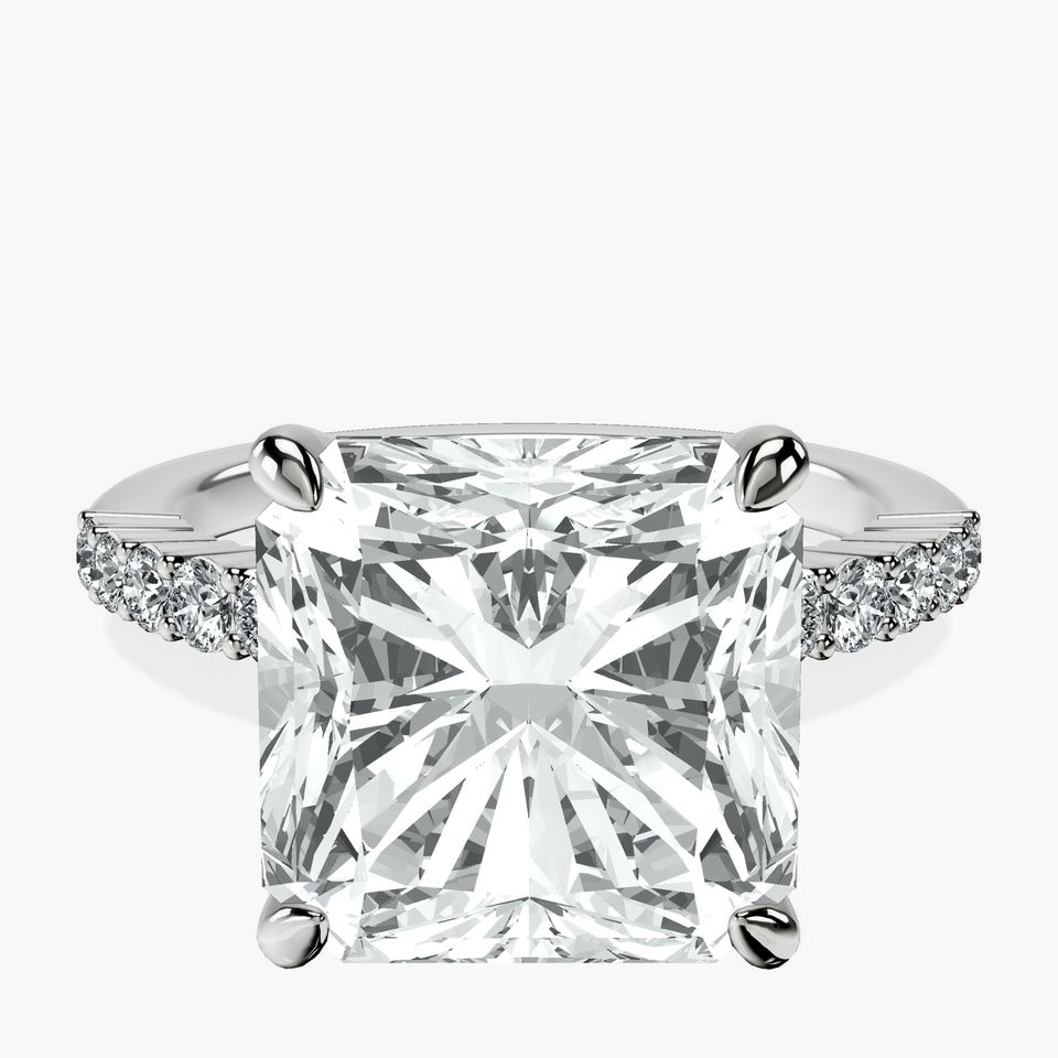 Platinum Lottie Four Claw Side Stone Lab Diamond Ring front image