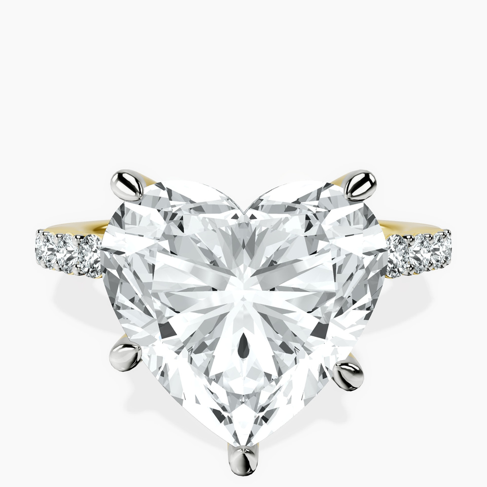 18kt Yellow Gold Lottie Four Claw Side Stone Lab Diamond Ring front image
