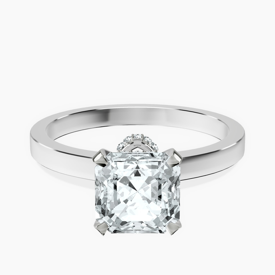 9ct White Gold Ember Secret Halo Lab Diamond Ring front image