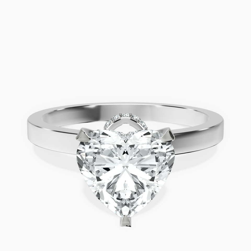 18ct White Gold Ember Secret Halo Lab Diamond Ring front image
