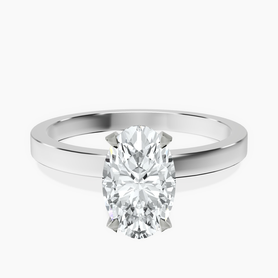 Platinum Ember Secret Halo Lab Diamond Ring front image