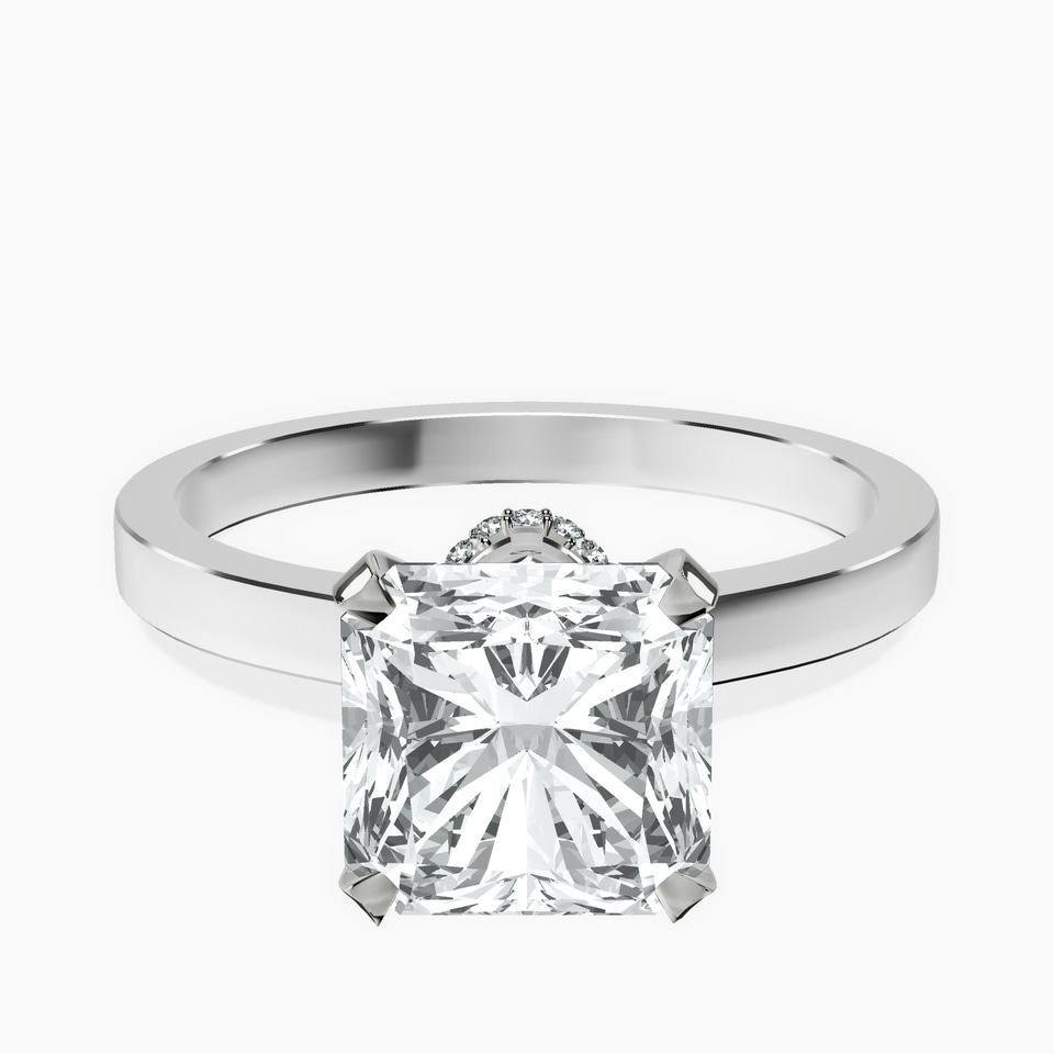 Platinum Ember Secret Halo Lab Diamond Ring front image