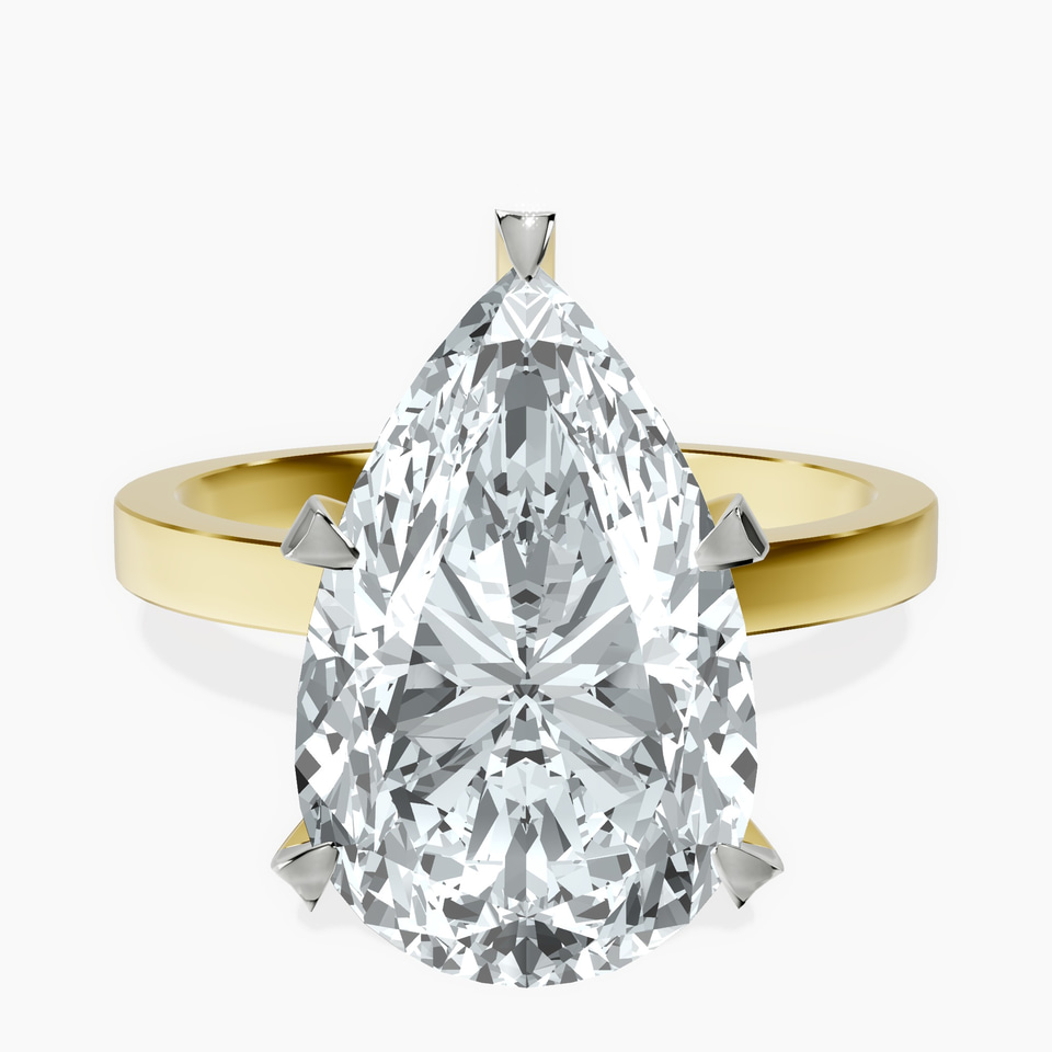 14kt Yellow Gold Ember Secret Halo Lab Diamond Ring front image