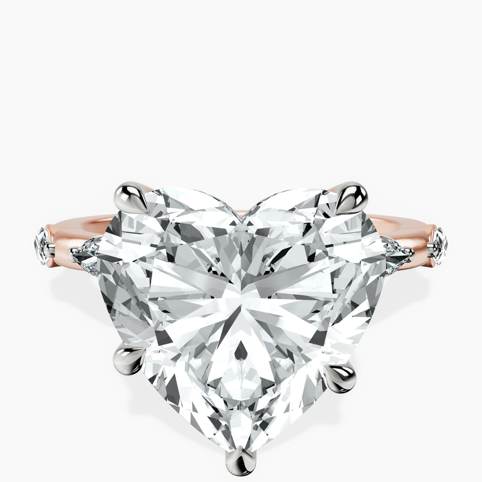 14kt Rose Gold Sheryl Marquise Side Stone Lab Diamond Ring front image