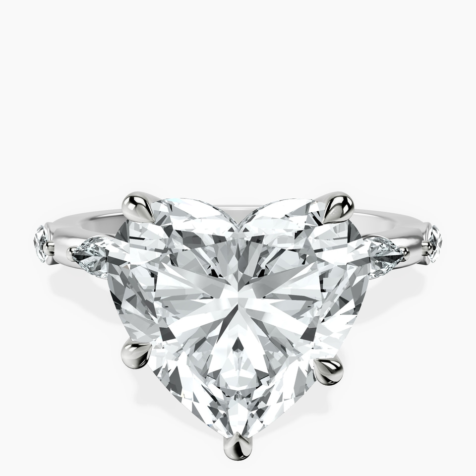 Platinum Sheryl Marquise Side Stone Lab Diamond Ring front image