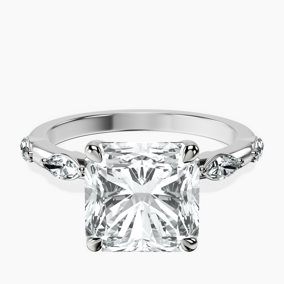 Platinum Sheryl Marquise Side Stone Lab Diamond Ring front image