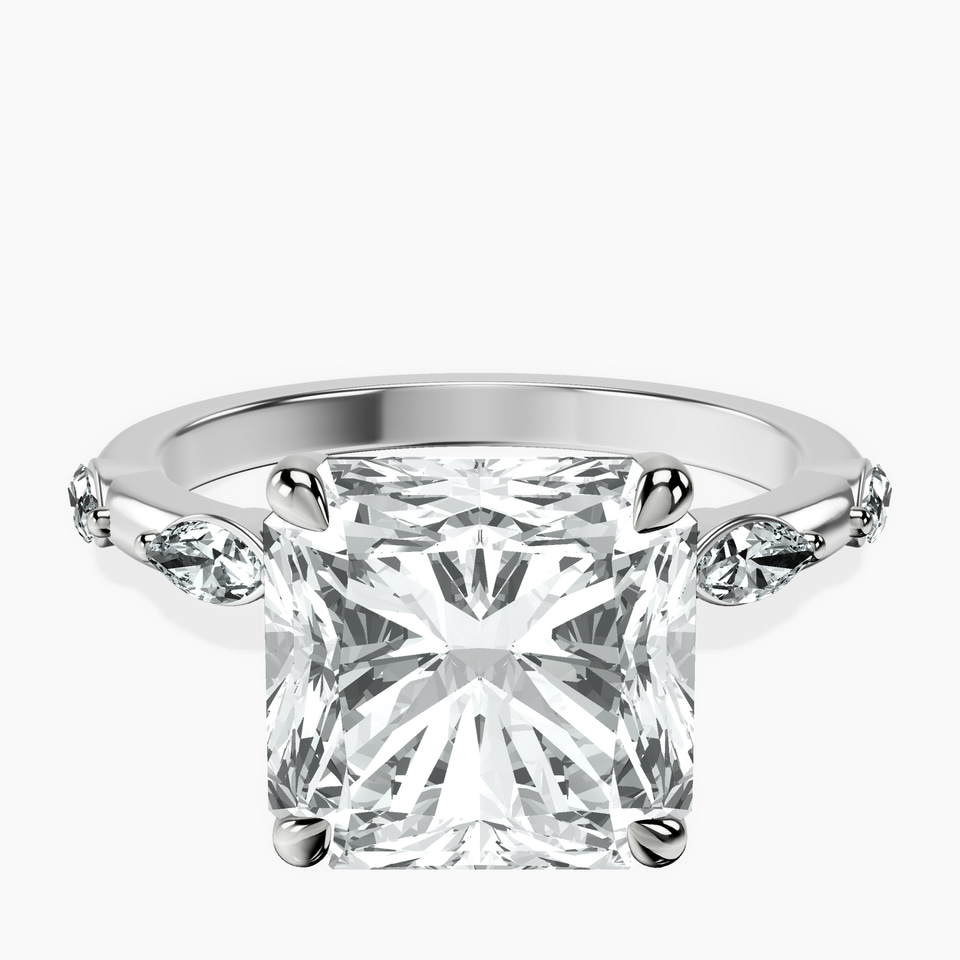 Platinum Sheryl Marquise Side Stone Lab Diamond Ring front image