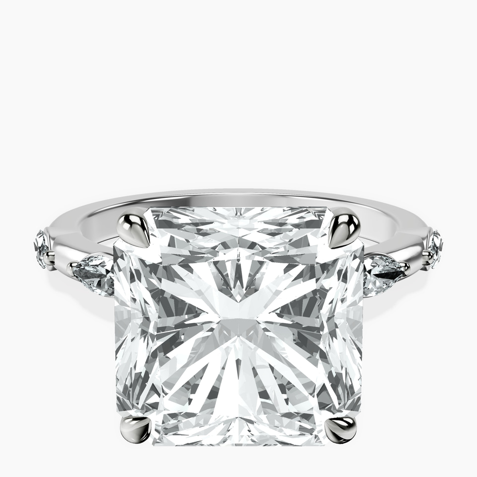 Platinum Sheryl Marquise Side Stone Lab Diamond Ring front image
