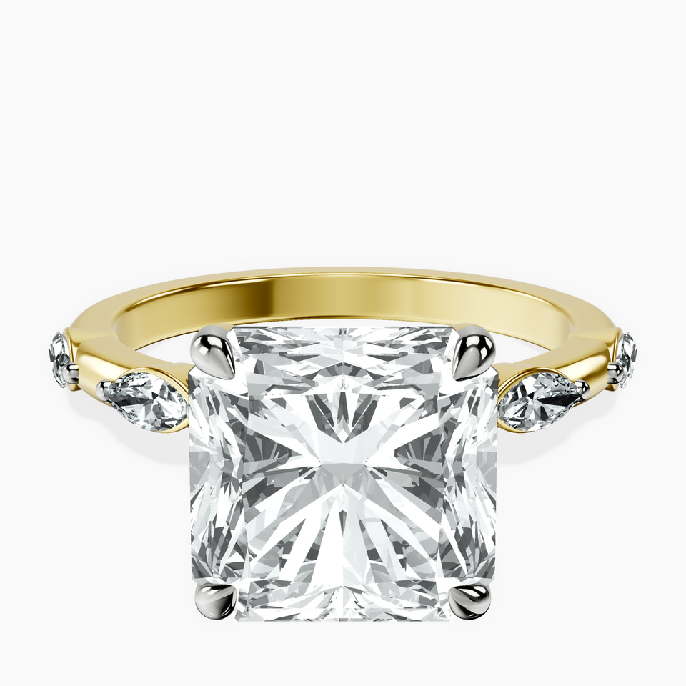 10kt Yellow Gold Sheryl Marquise Side Stone Lab Diamond Ring front image