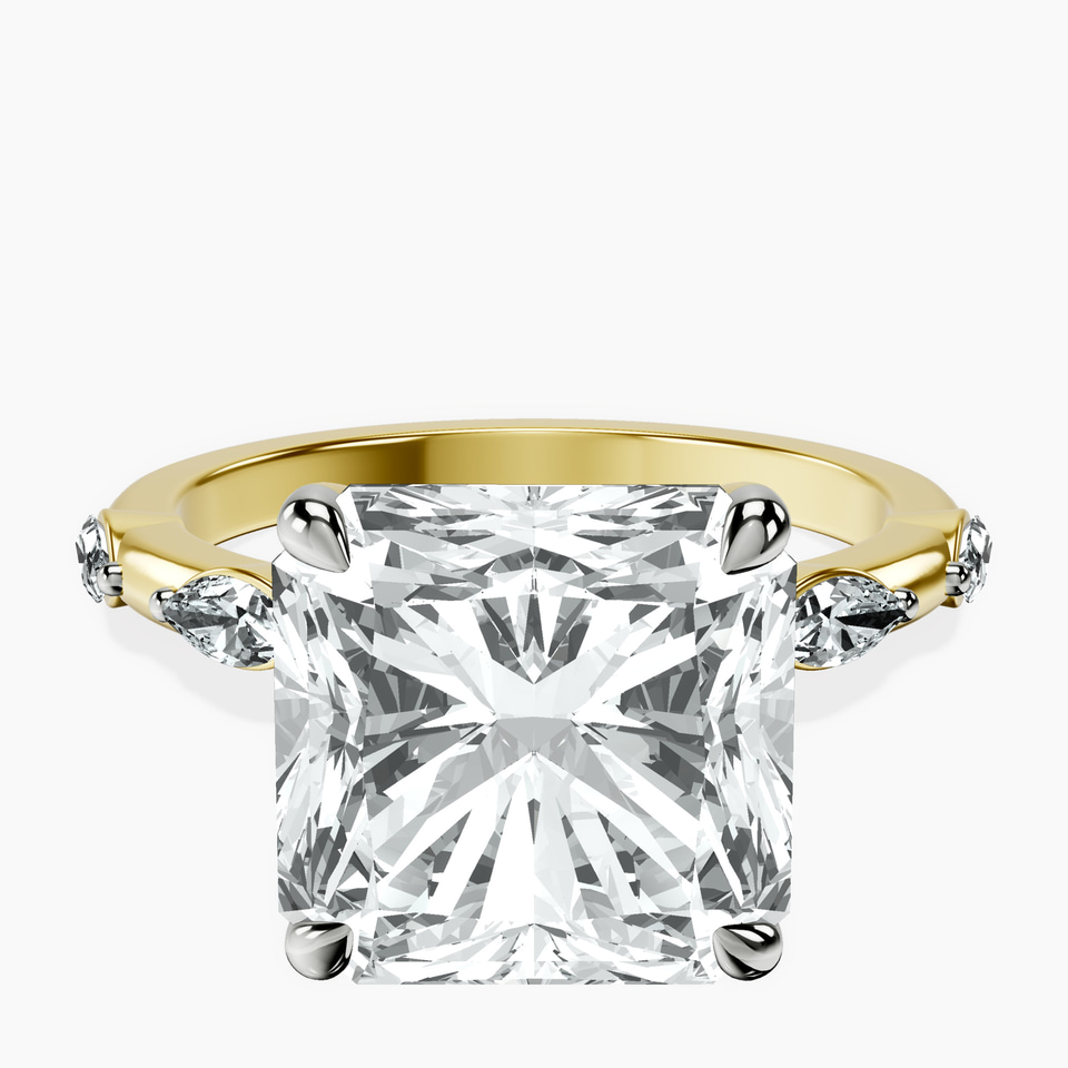 14kt Yellow Gold Sheryl Marquise Side Stone Lab Diamond Ring front image