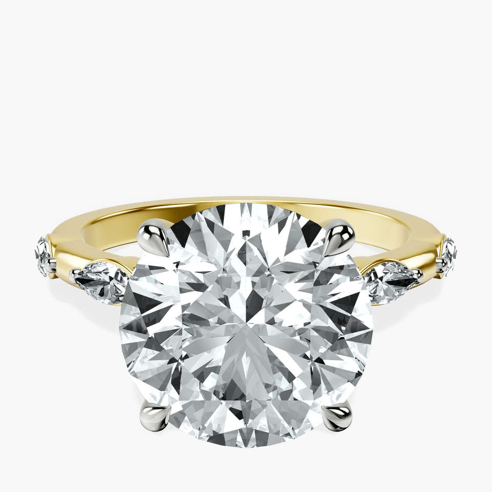 10kt Yellow Gold Sheryl Marquise Side Stone Lab Diamond Ring front image